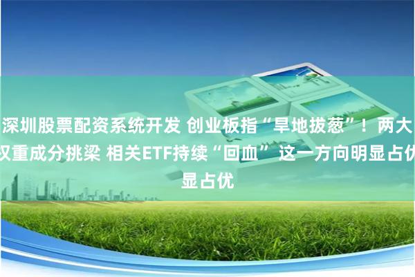 深圳股票配资系统开发 创业板指“旱地拔葱”！两大权重成分挑梁 相关ETF持续“回血” 这一方向明显占优