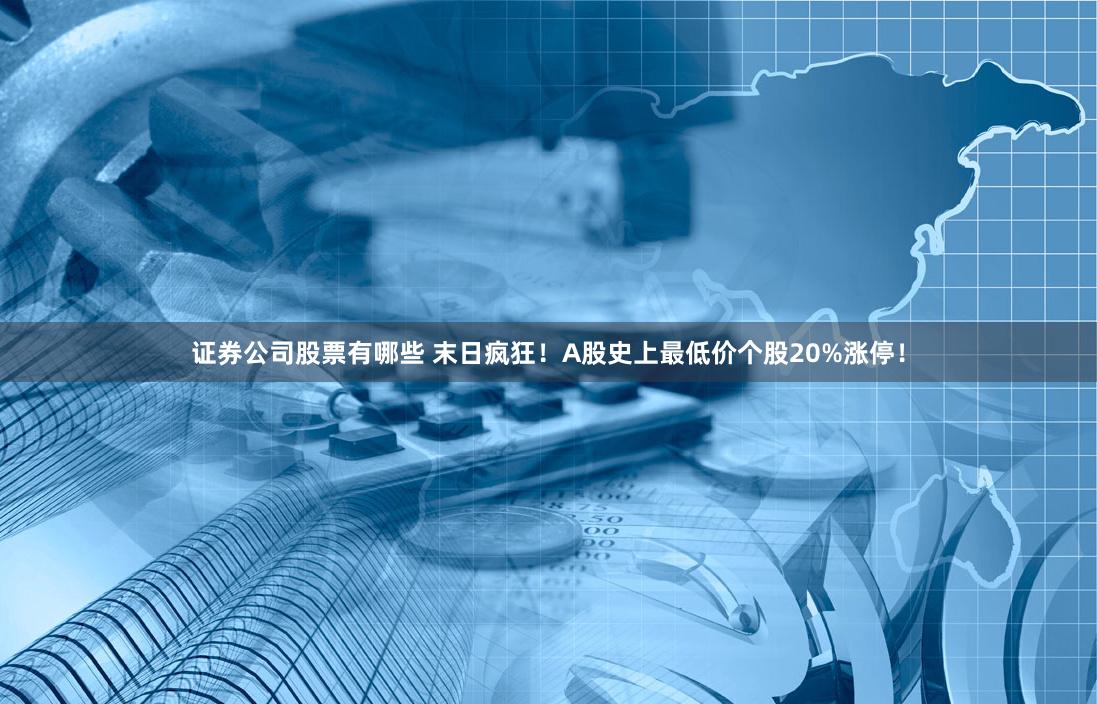 证券公司股票有哪些 末日疯狂！A股史上最低价个股20%涨停！