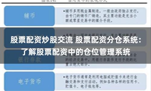 股票配资炒股交流 股票配资分仓系统：了解股票配资中的仓位管理系统